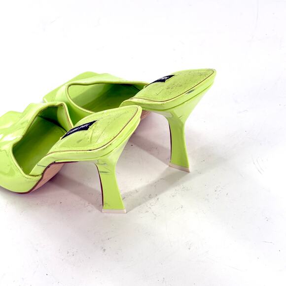 Nine West Aurea Heels 8.5 Green Slide Sandals NWOT Mules Travel Cruise - Picture 3 of 7